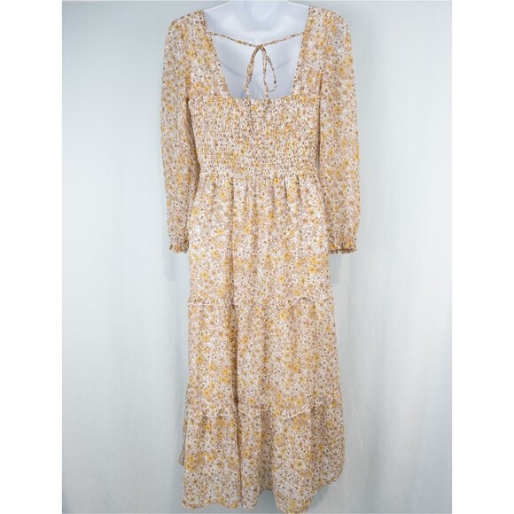 Sincerely Jules Floral Tiered Ruffle Midi Dress Small Smocked Cottage Prairie - Picture 2 of 16